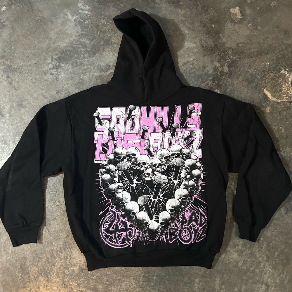 Lost Hills x SadBoyz - Collab Hoodie Pink Skull Heart Graphic XLarge